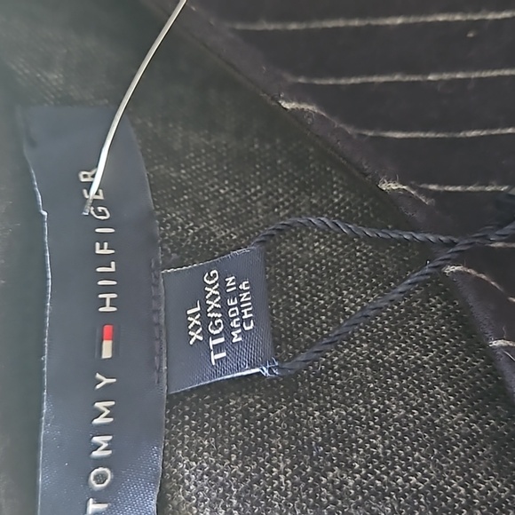NWT Tommy Hilfiger Navy Blue Striped Belt Tie Top - Picture 9 of 10